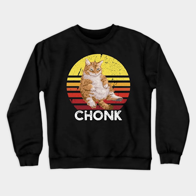 Funny Chonk Scale Cat Meme Memes Crewneck Sweatshirt by Vixel Art